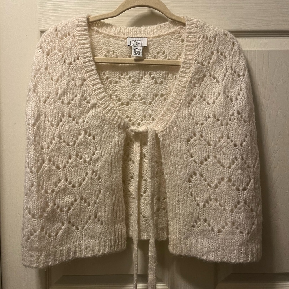 LOFT Women's Cream Cape Sweater
